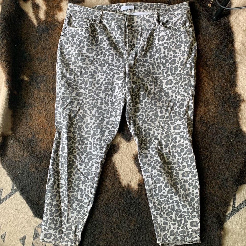 LOFT Plus Cheetah Print Skinny Jeans